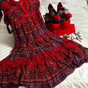 Boho Bundle free people dress, Maryjane’s, corset, accessories. All for $100.